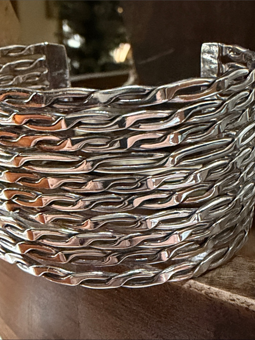 Gorgeous wide Sterling silver cuff